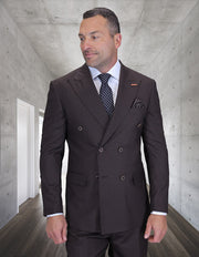 SALOTE 2 PC BROWN DOUBLE BREASTED MODERN FIT SUIT