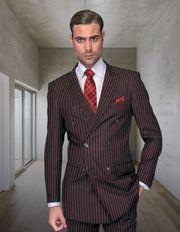 ZARELLI 2 PC RED DOUBLE BREASTED REGULAR FIT SUIT