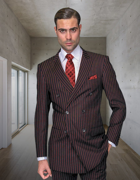 ZARELLI 2 PC RED DOUBLE BREASTED REGULAR FIT SUIT