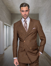 ZARELLI 2 PC BRONZE DOUBLE BREASTED REGULAR FIT SUIT