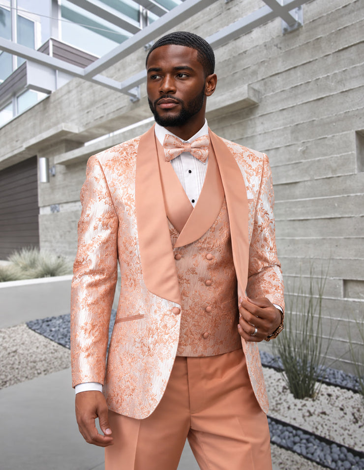 DELANO 3 PC BLUSH SHAWL MODERN FIT TUXEDO