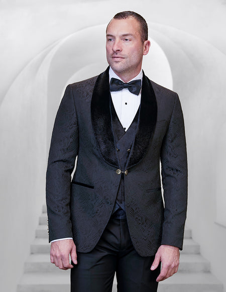 EMPORIO 3 PC BLACK MODERN FIT TUXEDO