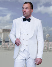 EMPORIO 3 PC WHITE MODERN FIT TUXEDO