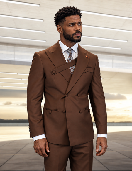 AZONE COPPER DESIGNER DOUBLE BREASTED SUIT