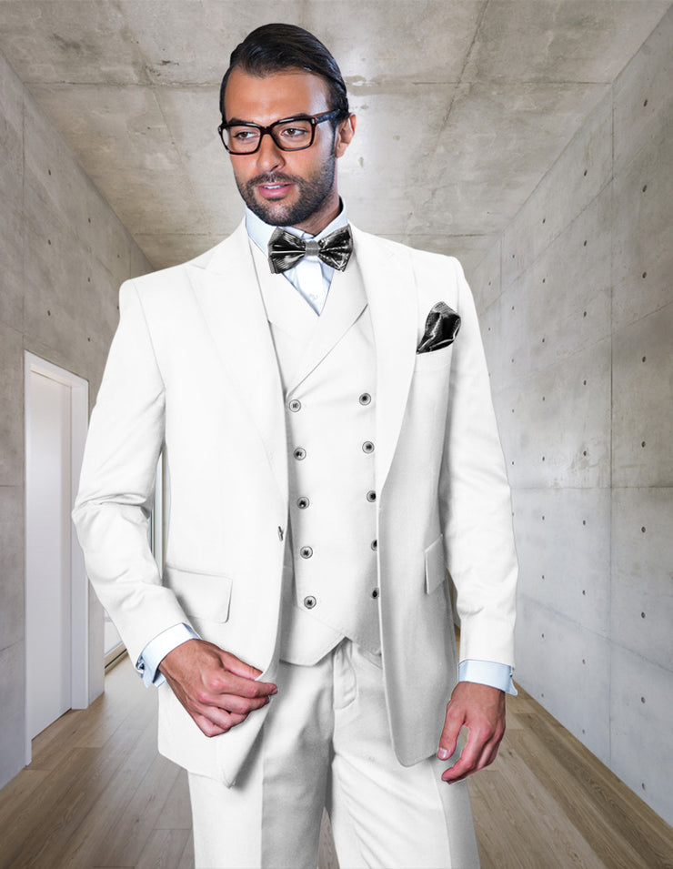 FLORENCE 3 PC WHITE REGULAR FIT SUIT