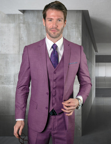 GEOGRE 3 PC MAUVE MODERN FIT SUIT