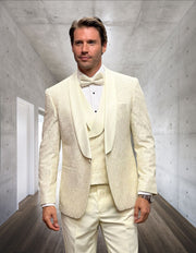 GRAMMY 3 PC OFF WHITE MODERN FIT TUXEDO