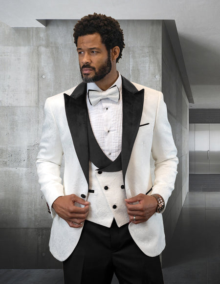 HILTON 3 PC BLACK MODERN FIT TUXEDO