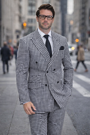 MASIMO 2 PC BLACK DOUBLE BREASTED MODERN FIT SUIT