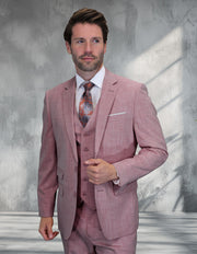 LARZO 3 PC BLUSH MODERN FIT SUIT