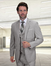 LARZO 3 PC GRAY MODERN FIT SUIT