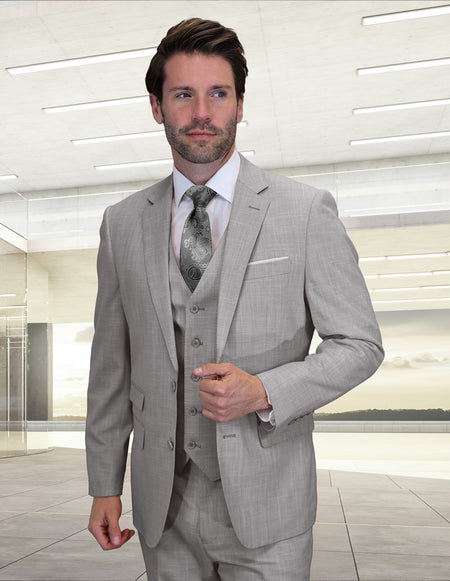 LARZO 3 PC GRAY MODERN FIT SUIT