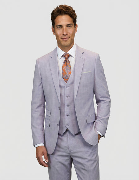 LARZO 3 PC LAVENDER MODERN FIT SUIT