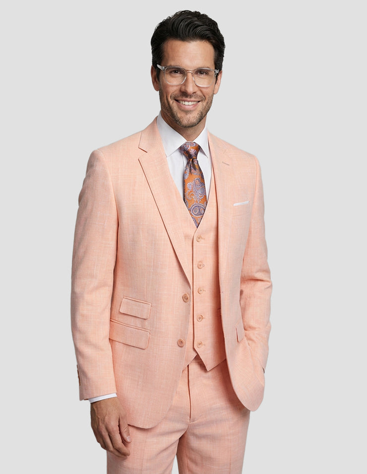 LARZO 3 PC PEACH MODERN FIT SUIT