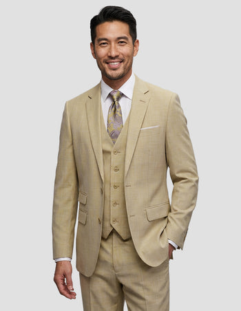 LARZO 3 PC TAN MODERN FIT SUIT