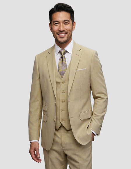 LARZO 3 PC TAN MODERN FIT SUIT