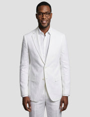 LINEN 2 PC WHITE MODERN FIT SUIT