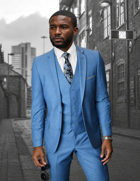 ANDERSON STEEL BLUE SUPER SLIM FIT SUIT