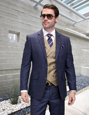 MARGETTI 3 PC NAVY MODERN FIT SUIT