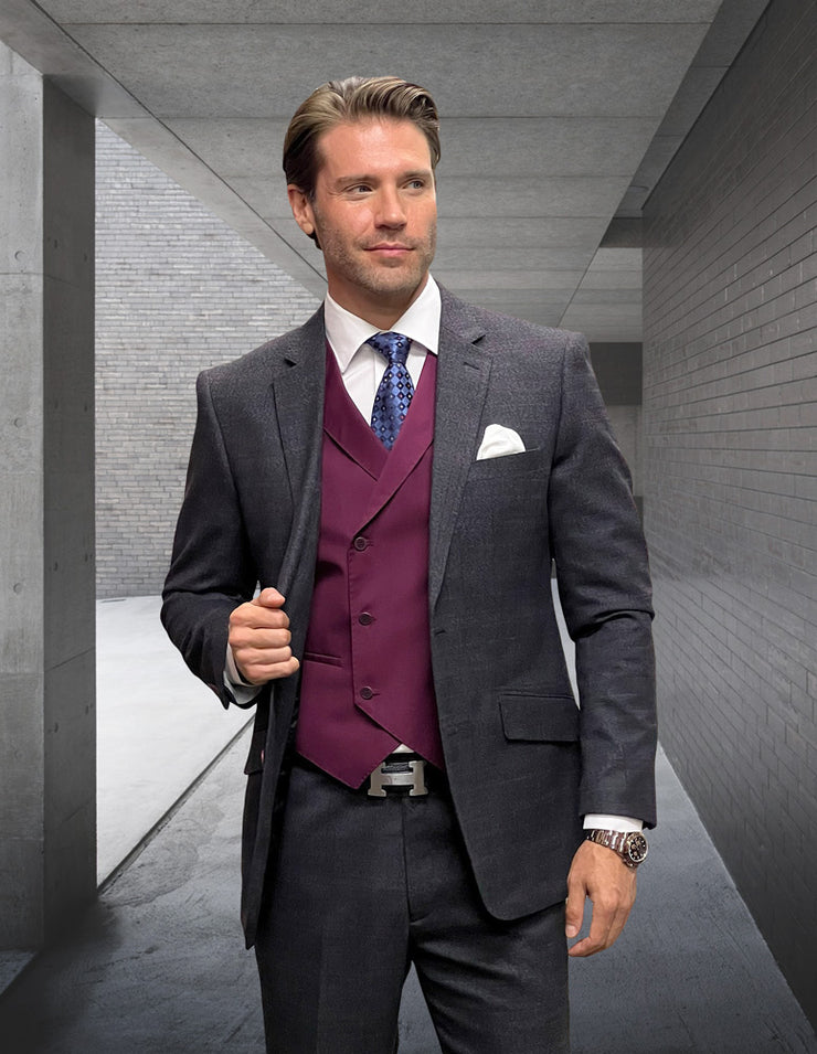MATERA 3 PC CHARCOAL MODERN FIT SUIT