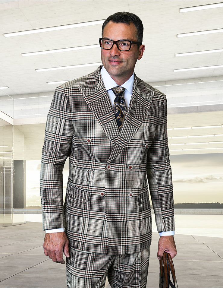 MILAN 2 PC BROWN MODERN FIT SUIT