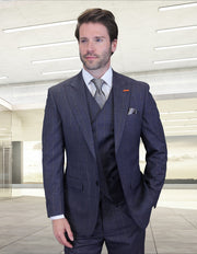 MONTE 3 PC INDIGO MODERN FIT SUIT