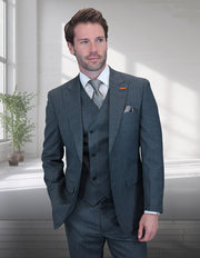 MONTE 3 PC OLIVE MODERN FIT SUIT