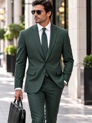 MT-104-HUNTER-STATEMENT CONFIDENCE ITALIAN WOOL SUPER 200'S PLAID SUIT