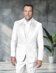 OSCAR 3 PC WHITE MODERN FIT LUXURY TUXEDO