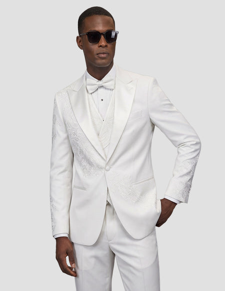 OSCAR 3 PC WHITE MODERN FIT LUXURY TUXEDO