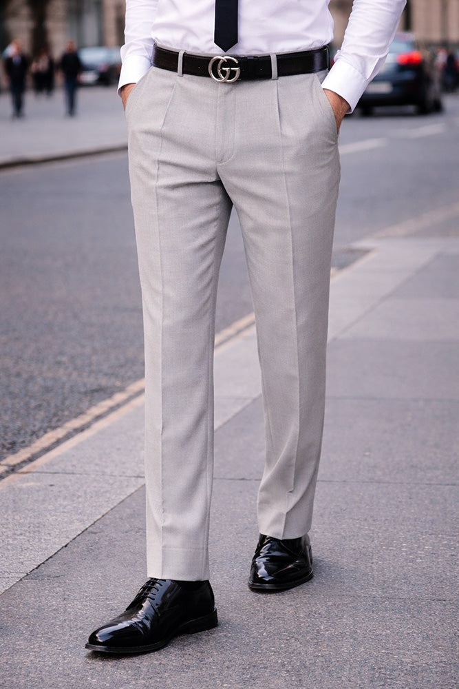 SAND REGULAR FIT PLEATED PANTS