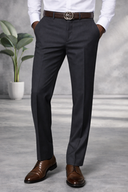 HEATHER CHARCOAL MODERN FIT FLAT FRONT DRESS PANTS