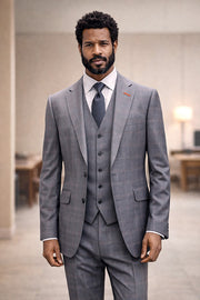 PAGNOLI 3 PC GREY MODERN FIT SUIT