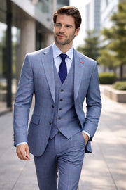 PAGNOLI 3 PC SKYBLUE MODERN FIT SUIT