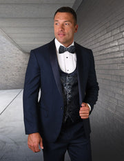 PALMERO 3 PC INDIGO MODERN FIT TUXEDO