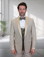 PALMERO 3 PC TAN MODERN FIT TUXEDO