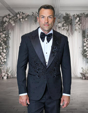 PERINI 2 PC BLACK MODERN FIT TUXEDO