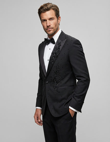 PERINI 2 PC BLACK MODERN FIT TUXEDO