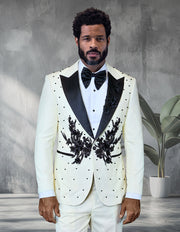 PERINI 2 PC OFF WHITE MODERN FIT TUXEDO