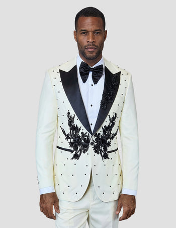 PERINI 2 PC OFF WHITE MODERN FIT TUXEDO