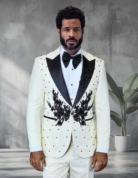 PERINI 2 PC OFF WHITE MODERN FIT TUXEDO