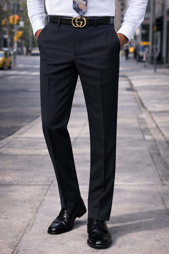 BLACK SLIM FIT DRESS PANTS