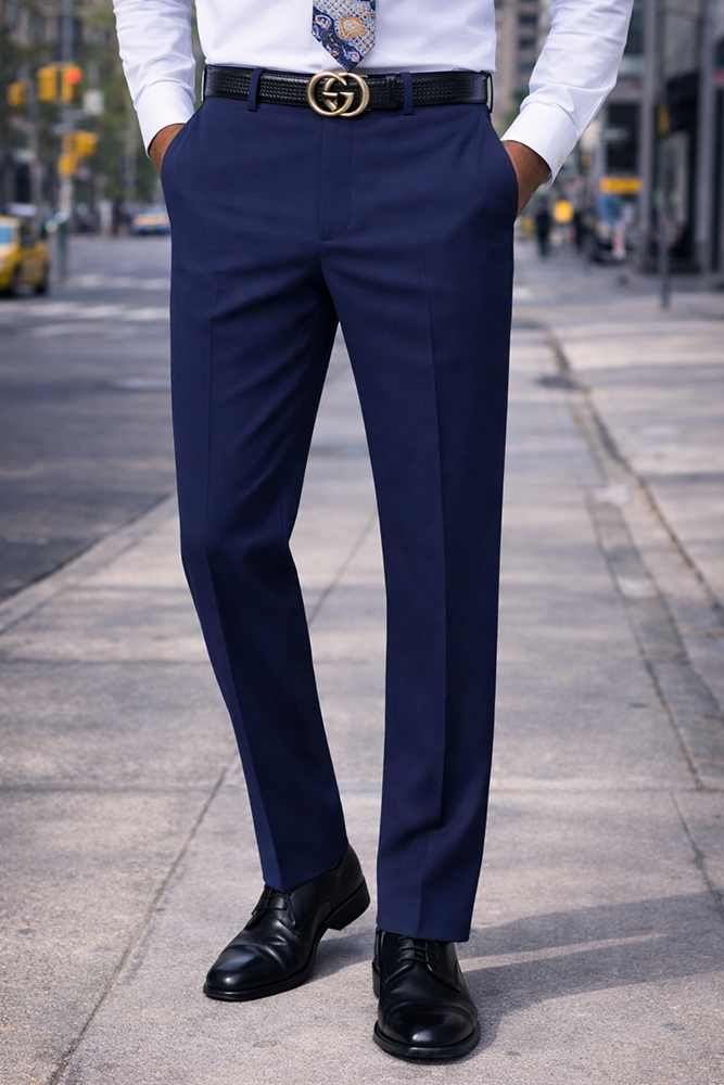 NAVY SLIM FIT DRESS PANTS