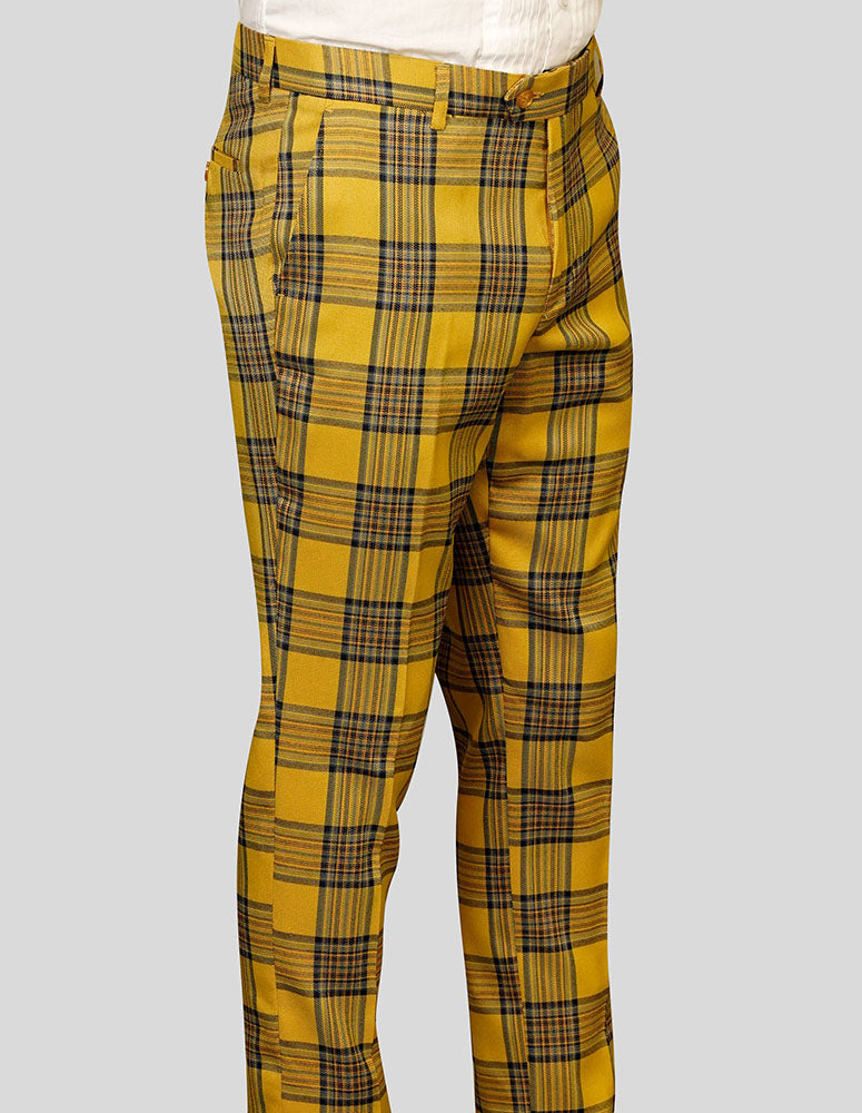 Plaid slim 2024 fit dress pants