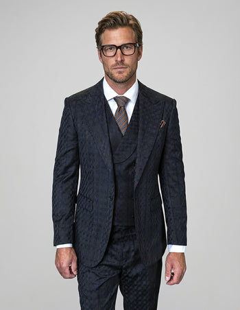 POMPEI 3 PC BLACK MODERN FIT SUIT