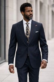 PORTO 2 PC BLACK MODERN FIT SUIT