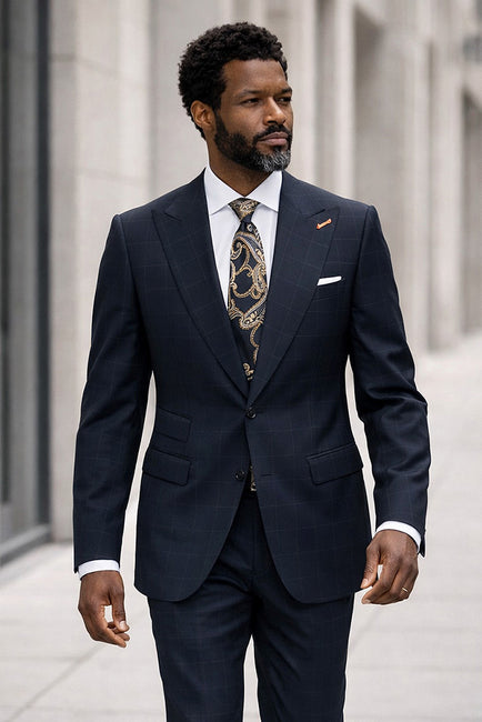 PORTO 2 PC BLACK MODERN FIT SUIT