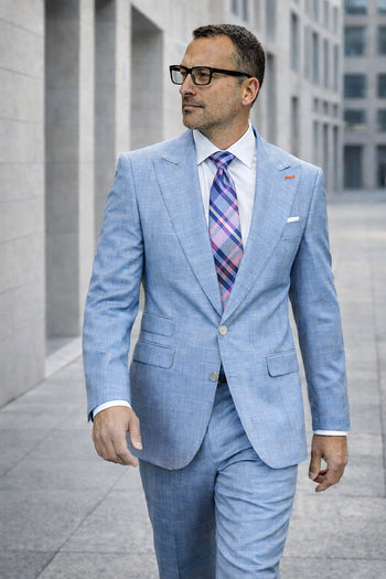 PORTO 2 PC STEEL BLUE MODERN FIT SUIT