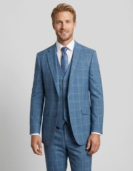RIGATO 3 PC JADE WINDOW PANE REGULAR FIT SUIT