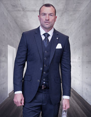 SALOTE 3 PC BLUE MODERN FIT SUIT